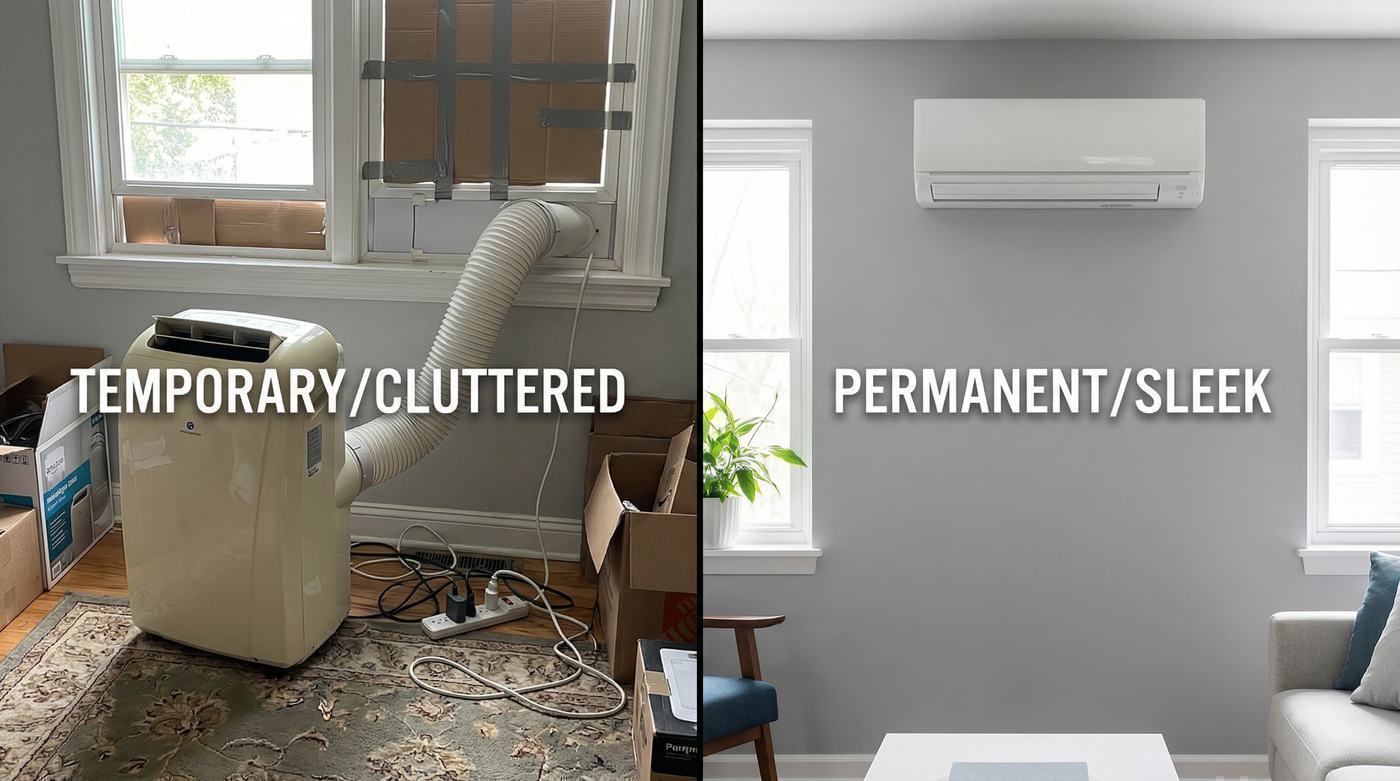 Portable versus permanent HVAC system comparison